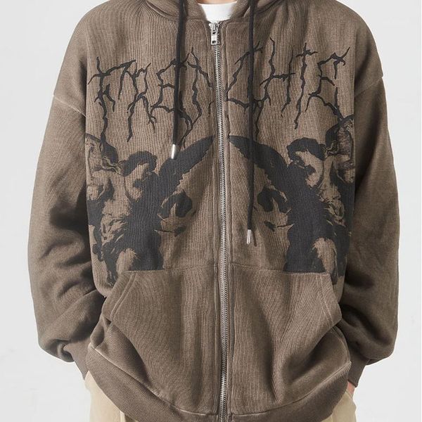 men's jackets grunge angel print oversized hoodie men women hip hop streetwear jacket harajuku anime hooded coat zipper y2k e-girl punk, Black;brown
men's jackets grunge angel print oversized hoodie men women hip hop streetwear jacket harajuku anime hooded coat zipper y2k e-girl punk, Black;brown