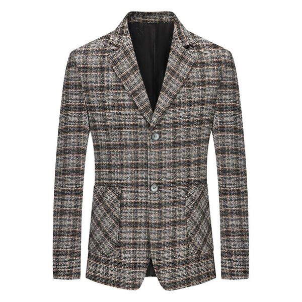 men's suits & blazers classic suit jacket plaid long sleeve blazer casual business brand elegant male slim masculino, White;black
men's suits & blazers classic suit jacket plaid long sleeve blazer casual business brand elegant male slim masculino, White;black