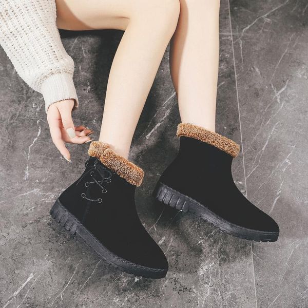 boots women's casual cotton shoes winter flat soft bottom snow with plush and warm, Black
boots women's casual cotton shoes winter flat soft bottom snow with plush and warm, Black