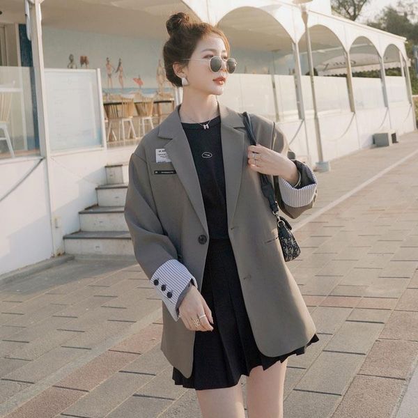 women's suits & blazers small suit coat spring and autumn versatile 2021 loose casual design sense of minority high fried street, White;black
women's suits & blazers small suit coat spring and autumn versatile 2021 loose casual design sense of minority high fried street, White;black