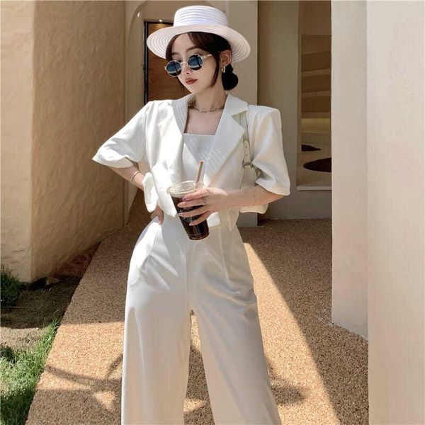 women's two piece pants 2 set women summer 2021 casual loose strap long pants+backless chic short sleeve suit coat office lady elegant, White
women's two piece pants 2 set women summer 2021 casual loose strap long pants+backless chic short sleeve suit coat office lady elegant, White