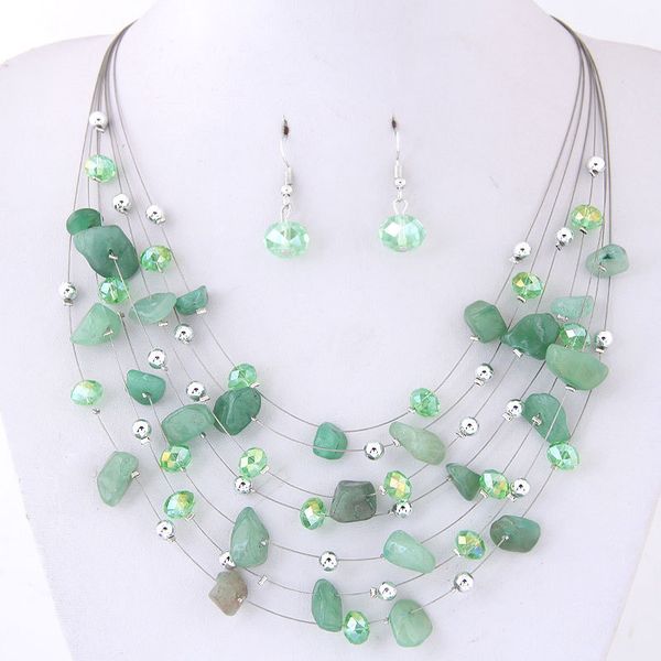 bohemian style mint green crystal stone wedding jewelry sets for bride women girls drop earrings and necklace boho beach wedding accessories, White
bohemian style mint green crystal stone wedding jewelry sets for bride women girls drop earrings and necklace boho beach wedding accessories, White