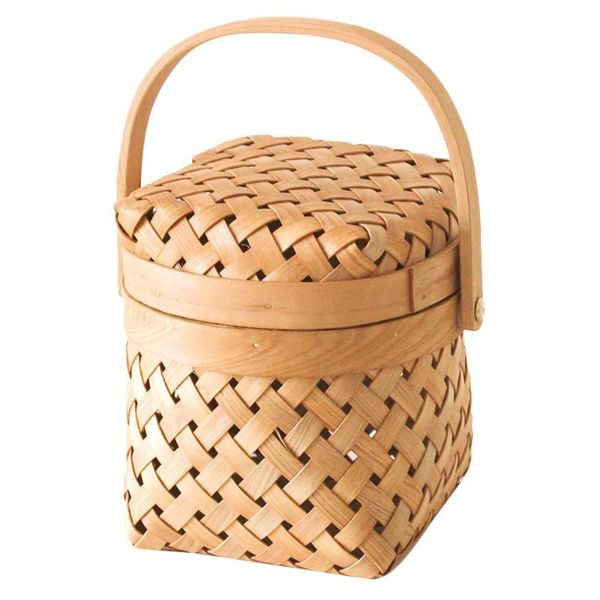 1pc hand-woven storage basket with lid handheld picnic fruit basket (log color)
1pc hand-woven storage basket with lid handheld picnic fruit basket (log color)