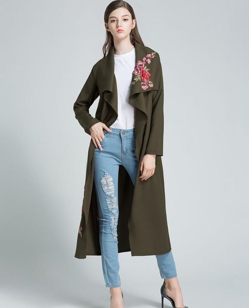 women's trench coats casual embroidery designer women spring coat 2021 full sleeve european windbreaker long open stitch autum streetwe, Tan;black
women's trench coats casual embroidery designer women spring coat 2021 full sleeve european windbreaker long open stitch autum streetwe, Tan;black