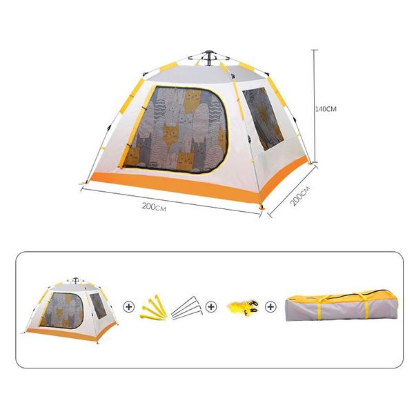 tents and shelters automatic children's indoor outdoor tent cute style cat pattern with one door three windows up storage bag
tents and shelters automatic children's indoor outdoor tent cute style cat pattern with one door three windows up storage bag