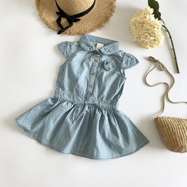 girl's dresses cute polka dot denim dress for toddler baby girls summer sleeveless ruffle princess fashion party children's clothe, Red;yellow
girl's dresses cute polka dot denim dress for toddler baby girls summer sleeveless ruffle princess fashion party children's clothe, Red;yellow