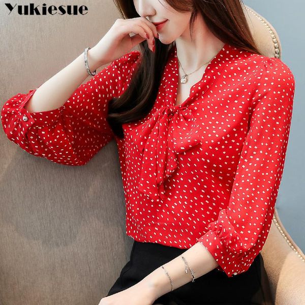 women's blouses & shirts chiffon dot blouse femme shirt women blusas 2021 summer long sleeve elegant ladies womens and plus size, White
women's blouses & shirts chiffon dot blouse femme shirt women blusas 2021 summer long sleeve elegant ladies womens and plus size, White