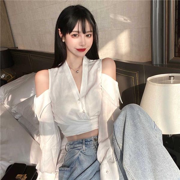 women's blouses & shirts 2021 design small crowd's mind closed waist off shoulder short summer lace up white long sleeve shirt
women's blouses & shirts 2021 design small crowd's mind closed waist off shoulder short summer lace up white long sleeve shirt