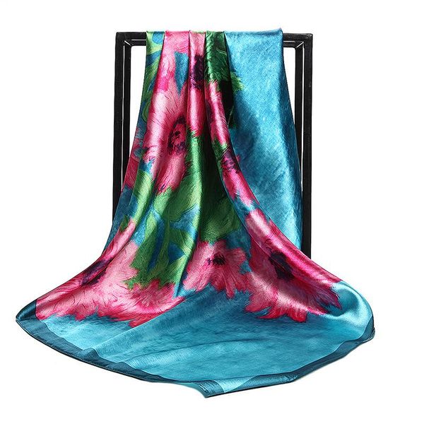 scarves 2021 silk fashion 90*90cm sunflower oil painting flower pattern scarf female muslim headscarf, Blue;gray
scarves 2021 silk fashion 90*90cm sunflower oil painting flower pattern scarf female muslim headscarf, Blue;gray