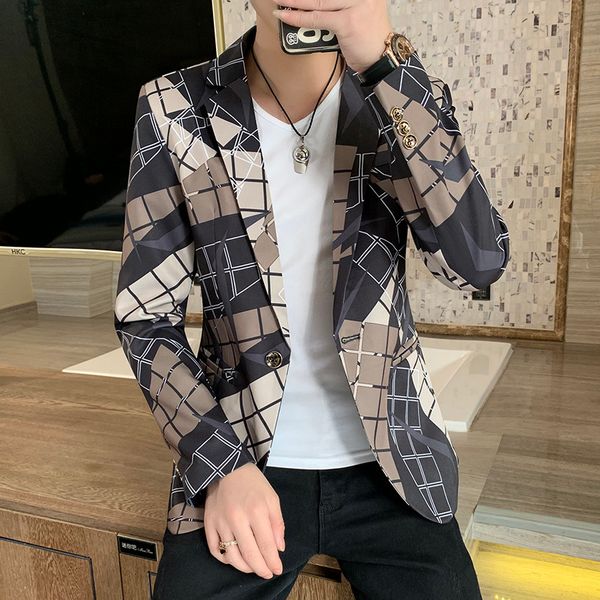 2021 autumn men's blazer from the wedding of businessmen thin blazers fitting streetwear casual plaid jacket ropa hombre jn3z, White;black
2021 autumn men's blazer from the wedding of businessmen thin blazers fitting streetwear casual plaid jacket ropa hombre jn3z, White;black