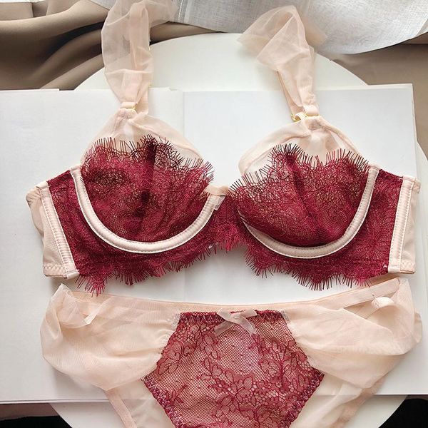 french lace ultra thin underwear plus size d e cup embroidery push up bra set women eyelash bralette romantic bras lingerie, Red;black
french lace ultra thin underwear plus size d e cup embroidery push up bra set women eyelash bralette romantic bras lingerie, Red;black