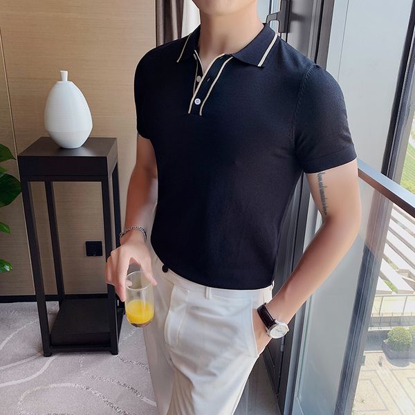 2021 solid color for the men's shirts of summer with short sleeves knitting shirt fine casual adjustment formal business wear polo ayvh, White;black
2021 solid color for the men's shirts of summer with short sleeves knitting shirt fine casual adjustment formal business wear polo ayvh, White;black
