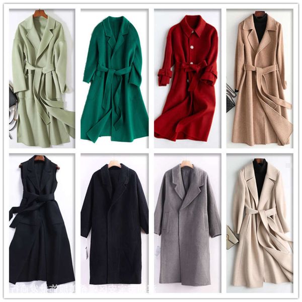 2021live broadcast double faced woollen women's korean version medium long woolen cashmere coat, Black
2021live broadcast double faced woollen women's korean version medium long woolen cashmere coat, Black