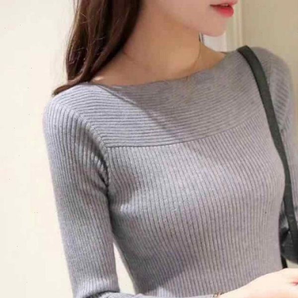 fashion winter sweater womens solid color slim fit long sleeves round collar casual knitting sweater, White;black
fashion winter sweater womens solid color slim fit long sleeves round collar casual knitting sweater, White;black