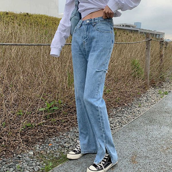 streetwear denim ripped jeans for women full length cotton cowboy high waist wide leg trousers female clothing spring 210625, Blue
streetwear denim ripped jeans for women full length cotton cowboy high waist wide leg trousers female clothing spring 210625, Blue