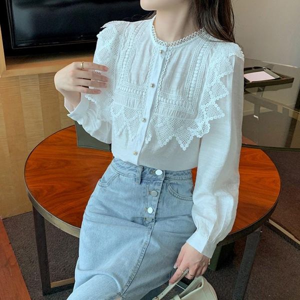women's blouses & shirts 2021 autumn and winter korean style all-match stitching round neck long sleeve shirt inner wear, White
women's blouses & shirts 2021 autumn and winter korean style all-match stitching round neck long sleeve shirt inner wear, White