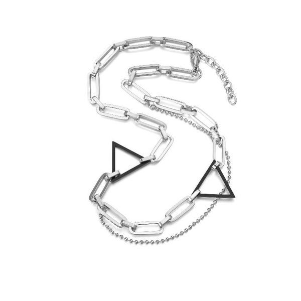 chains creative wild fashion retro triangle stitching titanium steel necklace cuban couple hip hop trend punk street gift jewelry, Silver
chains creative wild fashion retro triangle stitching titanium steel necklace cuban couple hip hop trend punk street gift jewelry, Silver
