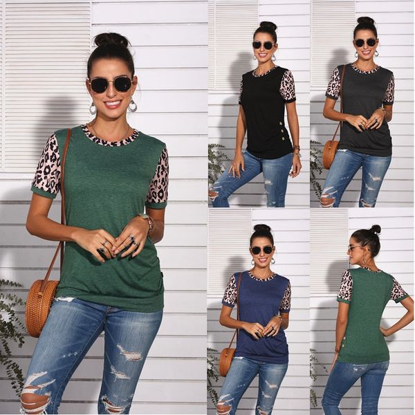 2021 new spring and summer women's t-shirt tees regular sleeve short sleeve t-shirt leopard pattern stitching, White
2021 new spring and summer women's t-shirt tees regular sleeve short sleeve t-shirt leopard pattern stitching, White