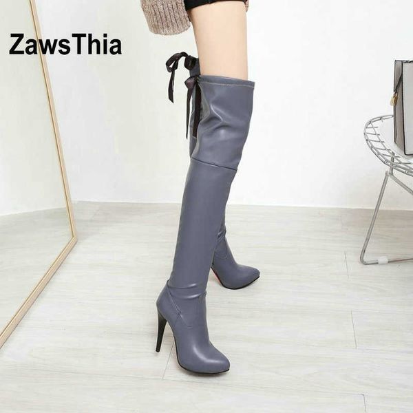 zawsthia pu faux leather women thin high heel boots with ribbon riband at back white beige over the knee high boots woman 210611, Black
zawsthia pu faux leather women thin high heel boots with ribbon riband at back white beige over the knee high boots woman 210611, Black