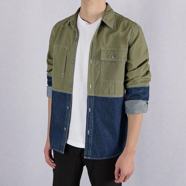 suehaiwe's style brand italy shirt men denim pure cotton shirts for men long-sleeved casual patchwork shirt mens chemise camisa, White;black
suehaiwe's style brand italy shirt men denim pure cotton shirts for men long-sleeved casual patchwork shirt mens chemise camisa, White;black