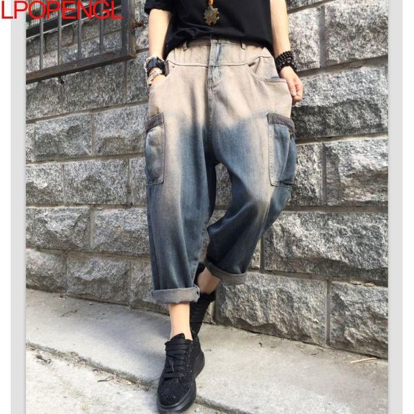 women's jeans autumn retro harem nine-point 2021 casual fashion harajuku washed mompants street apparel loose trousers, Blue
women's jeans autumn retro harem nine-point 2021 casual fashion harajuku washed mompants street apparel loose trousers, Blue