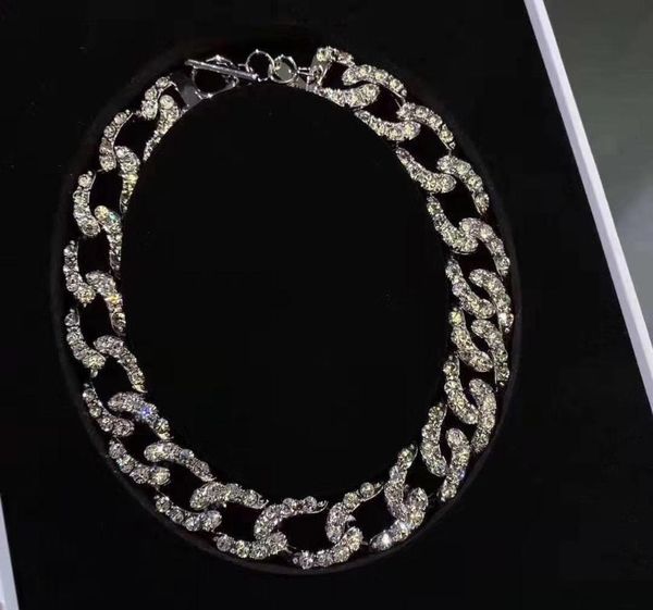chains net red full diamond chain tide brand thick necklace female fashionable european and american bright, Silver
chains net red full diamond chain tide brand thick necklace female fashionable european and american bright, Silver