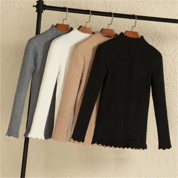 women's sweaters 2021 korean style long sleeve for women fashion clothing brown black white pullovers knitted h1463, White;black
women's sweaters 2021 korean style long sleeve for women fashion clothing brown black white pullovers knitted h1463, White;black