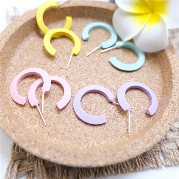 hoop & huggie aomu summer korean simple fashion metal round geometric personality candy color open earrings for women party accessories, Golden;silver
hoop & huggie aomu summer korean simple fashion metal round geometric personality candy color open earrings for women party accessories, Golden;silver