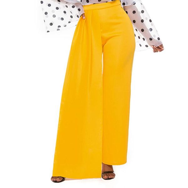 women's pants & capris fashion office ladies yellow wide leg plus size ruffles casual loose trousers autumn women elegant work high wai, Black;white 
women's pants & capris fashion office ladies yellow wide leg plus size ruffles casual loose trousers autumn women elegant work high wai, Black;white