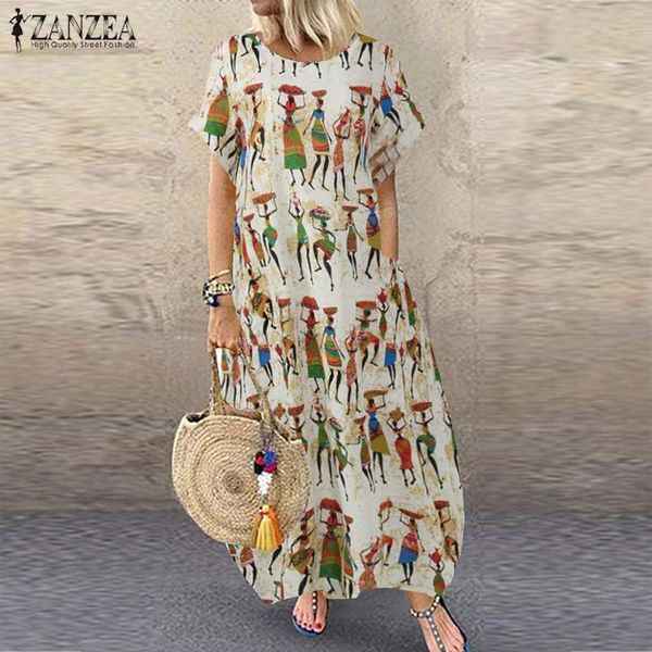 2021 women casual cartoon print dress summer bohemian sundress zanzea fashion short sleeve cotton maxi vestido female tunic robe x0521, Black;gray
2021 women casual cartoon print dress summer bohemian sundress zanzea fashion short sleeve cotton maxi vestido female tunic robe x0521, Black;gray
