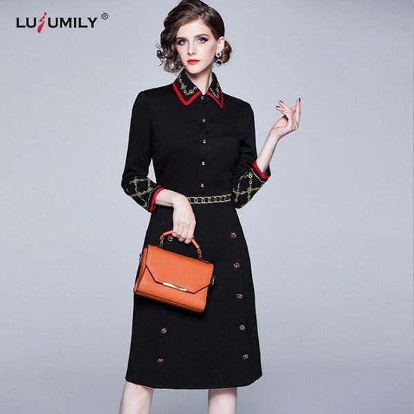casual dresses lusumily women dress autumn fashion embroidery female elegant black retro femme office party, Black;gray
casual dresses lusumily women dress autumn fashion embroidery female elegant black retro femme office party, Black;gray