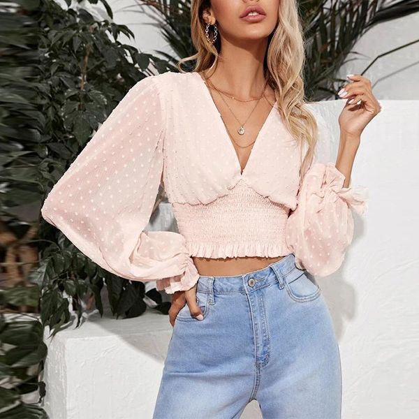 women's blouses & shirts autunm deep v-neck chiffon women summer long sleeve solid color casual slim female fashion office 2021, White
women's blouses & shirts autunm deep v-neck chiffon women summer long sleeve solid color casual slim female fashion office 2021, White