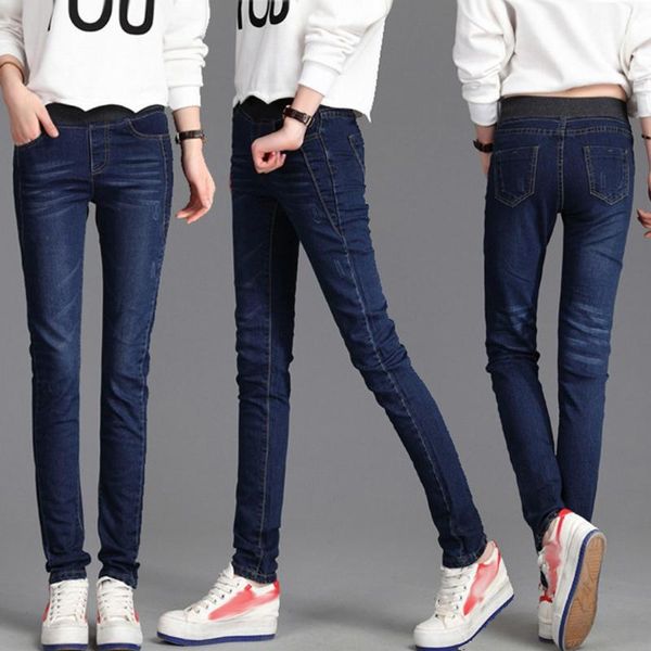 women's jeans quality fashion women spring slim high waist casual elastic pencil pants plus size jean woman harajuku straight pant, Blue
women's jeans quality fashion women spring slim high waist casual elastic pencil pants plus size jean woman harajuku straight pant, Blue