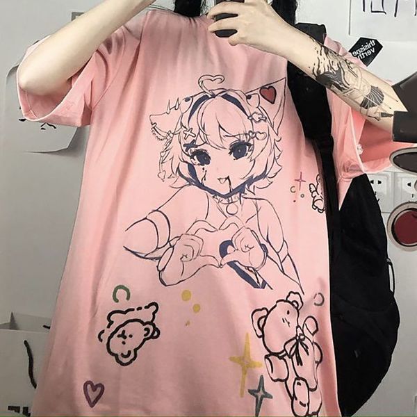 anime t-shirt women 2021 bear print harajuku mujer summer alt clothes aesthetic fashion streetwear tee shirt, White
anime t-shirt women 2021 bear print harajuku mujer summer alt clothes aesthetic fashion streetwear tee shirt, White