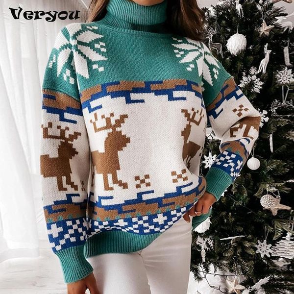 women's sweaters christmas turtleneck elk printed knit women sweater winter fashion warm loose pullover lady elegant all-match, White;black
women's sweaters christmas turtleneck elk printed knit women sweater winter fashion warm loose pullover lady elegant all-match, White;black