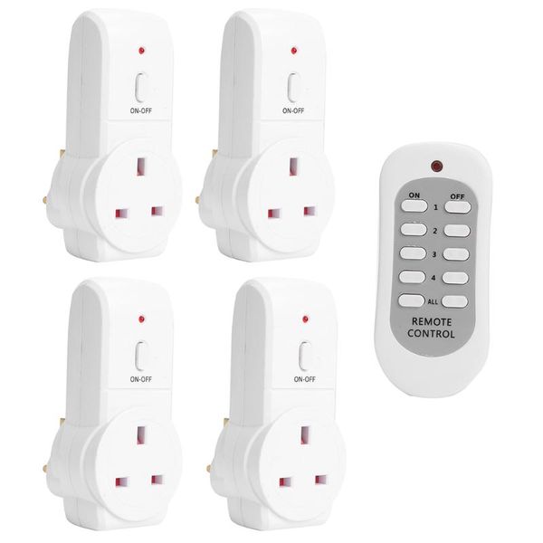 4pcs uk plug convenient practical user-friendly design home house power outlet light switch socket wireless remote control
4pcs uk plug convenient practical user-friendly design home house power outlet light switch socket wireless remote control