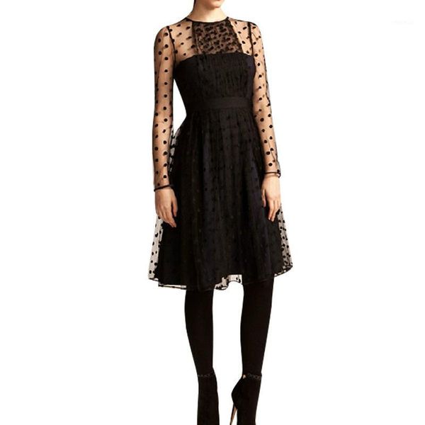 casual dresses women vintage summer style elegant polka dot pattern sheer panel&cover high waist black dress, Black;gray
casual dresses women vintage summer style elegant polka dot pattern sheer panel&cover high waist black dress, Black;gray