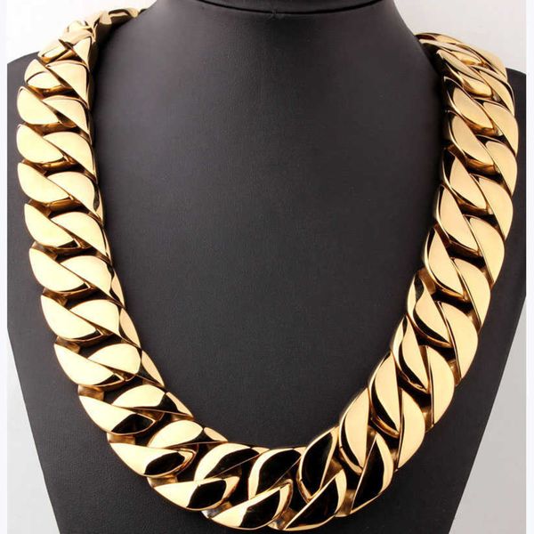 men's gold stainless steel necklace, very thick jewelry, flat edge, cuban chain, hip hop, exaggerated boy, 31mm q0809, Silver
men's gold stainless steel necklace, very thick jewelry, flat edge, cuban chain, hip hop, exaggerated boy, 31mm q0809, Silver