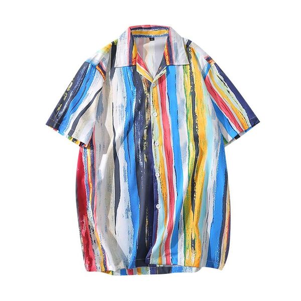 men's t-shirts shirts hawaiian rainbow striped printed short sleeve button shirt blouse summer slim fit handsome clothes, White;black
men's t-shirts shirts hawaiian rainbow striped printed short sleeve button shirt blouse summer slim fit handsome clothes, White;black