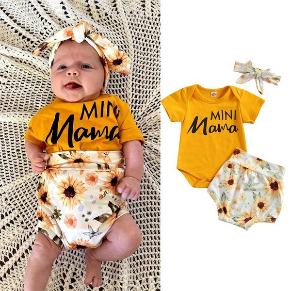 clothing sets 2021 summer born baby girls clothes 3pcs set letter print short sleeve bodysuit floral shorts+headband outfit, White
clothing sets 2021 summer born baby girls clothes 3pcs set letter print short sleeve bodysuit floral shorts+headband outfit, White