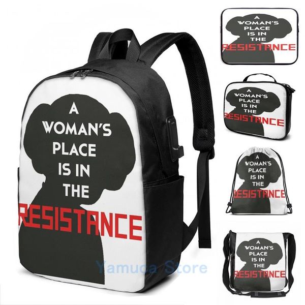 backpack funny graphic print a womans place is in the resistance usb charge men school bags women bag travel laptop
backpack funny graphic print a womans place is in the resistance usb charge men school bags women bag travel laptop