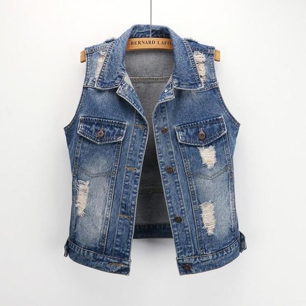 women's vests fashion ripped jeans vest women spring autumn vintage denim waistcoat coat female girls sleeveless jacket outwear, Black;white
women's vests fashion ripped jeans vest women spring autumn vintage denim waistcoat coat female girls sleeveless jacket outwear, Black;white