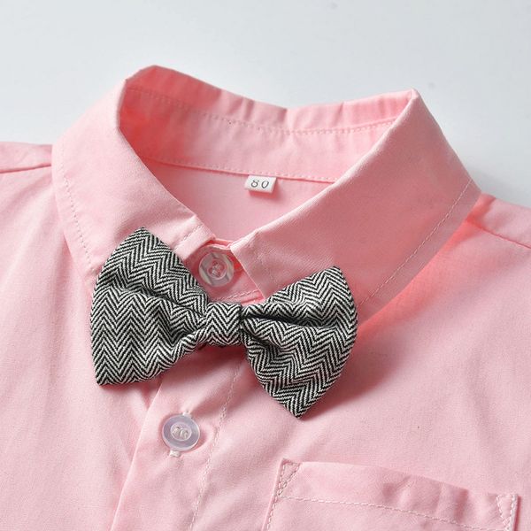 children's wear children's lapel pink long sleeve bow tie shirt fashion strap pants 2-piece baby out wear, Blue
children's wear children's lapel pink long sleeve bow tie shirt fashion strap pants 2-piece baby out wear, Blue