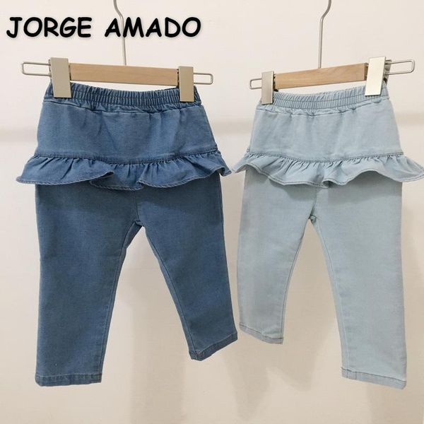 jeans 2021 spring teenagers girls solid color elastic waist ruffles pantskirt kids pants e20631, Blue
jeans 2021 spring teenagers girls solid color elastic waist ruffles pantskirt kids pants e20631, Blue