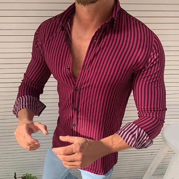 men's casual shirts stripe print shirt long sleeve single breasted turn-down collar male business office formal, White;black
men's casual shirts stripe print shirt long sleeve single breasted turn-down collar male business office formal, White;black