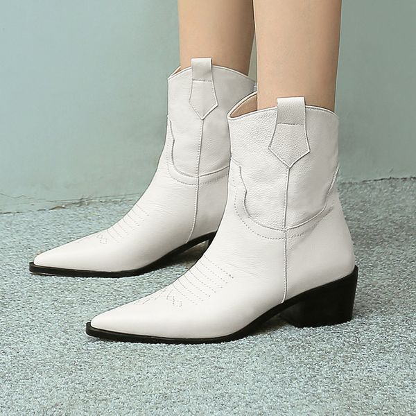 western ankle boots cowboy women booties fashion pointed toe shoes female thick heels cuban leather shoes ladies new autumn, Black
western ankle boots cowboy women booties fashion pointed toe shoes female thick heels cuban leather shoes ladies new autumn, Black