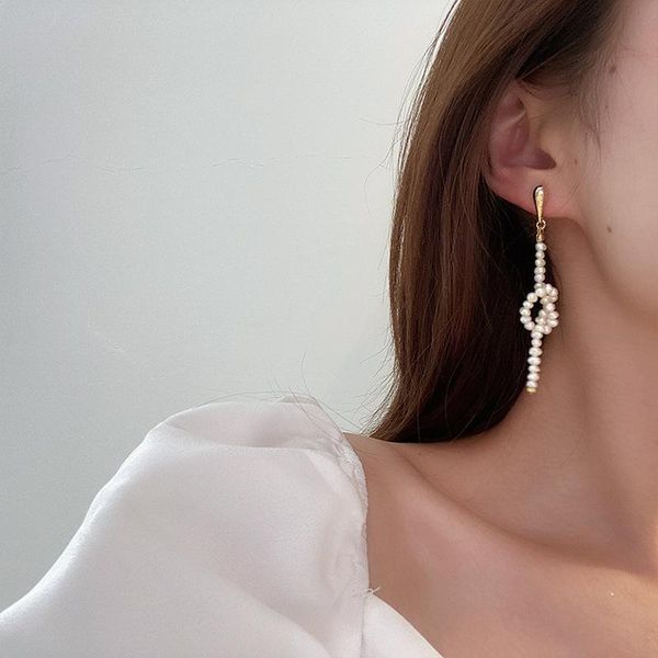dangle & chandelier gold color knotted natural freshwater pearl earrings waterdrop geometric long drop for women french minimalist jewelry, Silver
dangle & chandelier gold color knotted natural freshwater pearl earrings waterdrop geometric long drop for women french minimalist jewelry, Silver