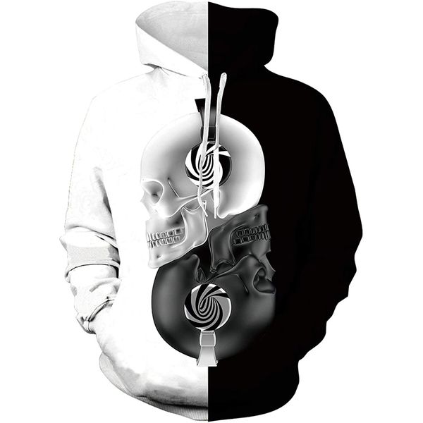 two skulls 3d printed hoodie visual impact party punk goth round neck american sweater hoodie, Black
two skulls 3d printed hoodie visual impact party punk goth round neck american sweater hoodie, Black
