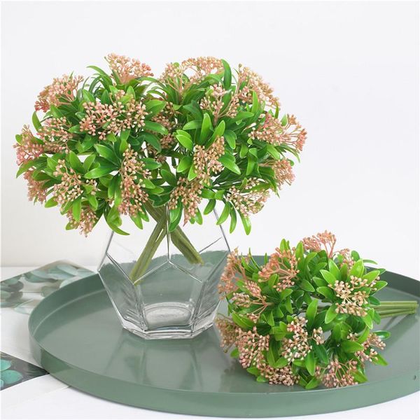 1 branches green artificial berry flowers bouquet artificial fruit plants mini leaf outdoor living room wedding decoration
1 branches green artificial berry flowers bouquet artificial fruit plants mini leaf outdoor living room wedding decoration