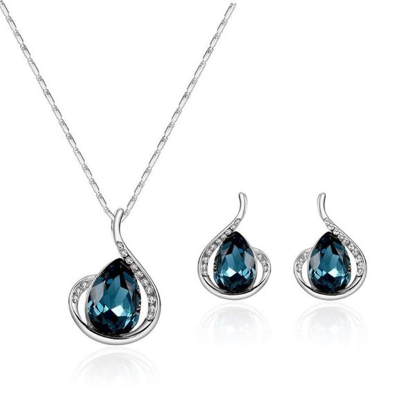 earrings & necklace female crystal water drop earring wedding jewelry set fashion elegant statement, Silver
earrings & necklace female crystal water drop earring wedding jewelry set fashion elegant statement, Silver